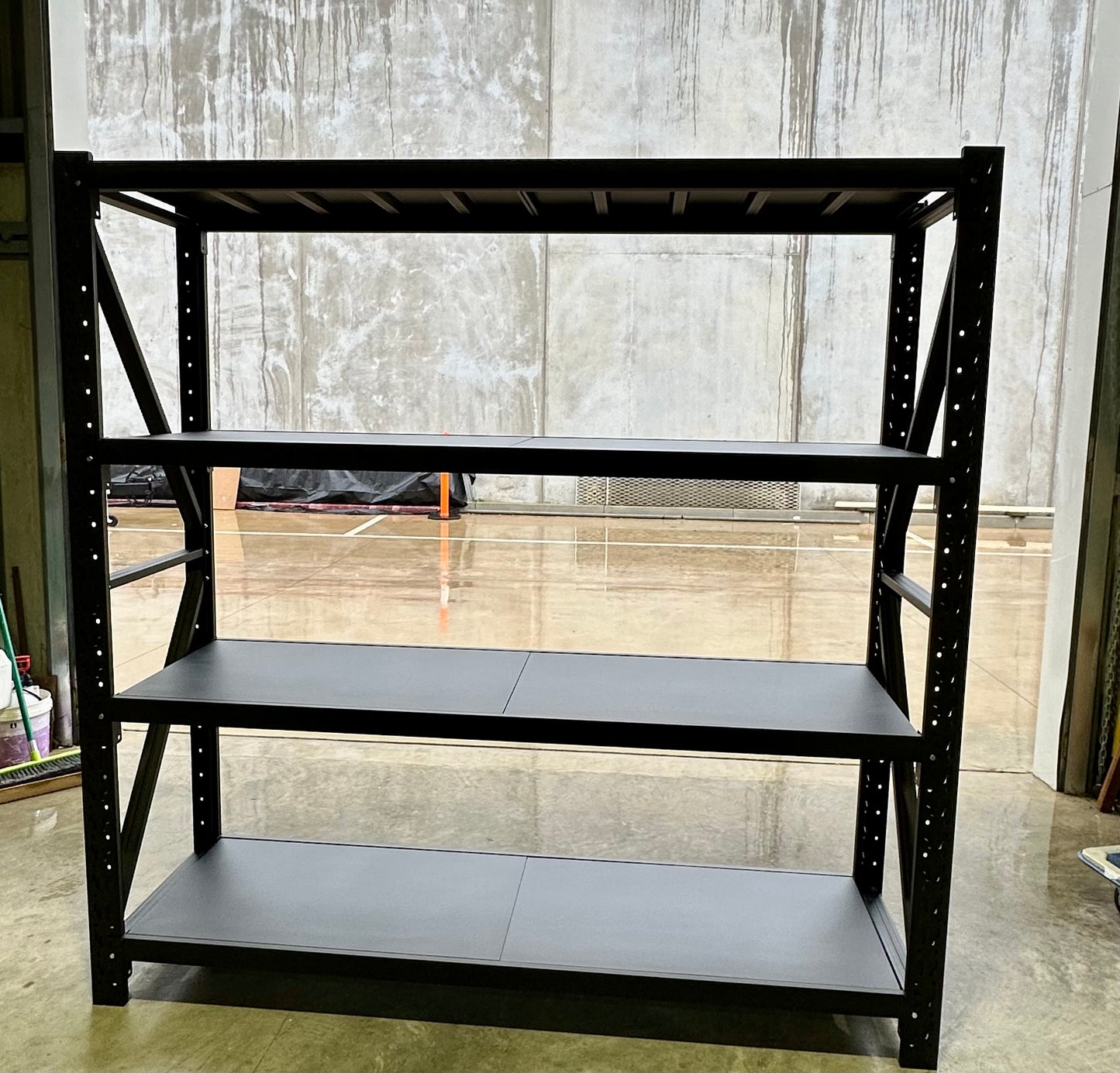Heavy-Duty Black Shelving Unit - 800kg Capacity, Easy Assembly, Garage Storage