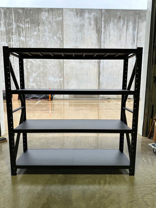 Heavy-Duty Black Shelving Unit - 800kg Capacity, Easy Assembly, Garage Storage